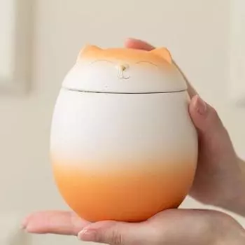 Банка для чая Fortune Cat, керамическая банка для чая с градиентным цветом, герметичная банка для хранения домашней влаги, небольшой склад чая