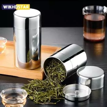 Банка для чая из нержавеющей стали, банки для листового чая, небольшие переносные контейнеры для путешествий, контейнеры для кофе, сахара, кухонные канистры 400ml