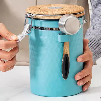 Банка для хранения кофейных зерен, герметичный бак, практичный прочный контейнер для чайных листьев, еда для еды синий
