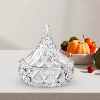 Банка для хранения конфет, канистра для пищевых продуктов, многофункциональная прочная стеклянная закуска с геометрическим тиснением