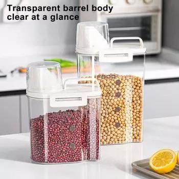 Банка для хранения продуктов с эргономичной ручкой, большая емкость, прозрачный герметичный контейнер для хранения продуктов, контейнер для хранения круп и риса M