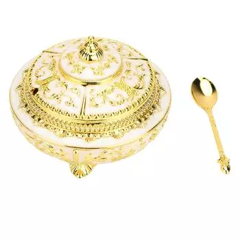 Банка для хранения с крышкой и ложкой, винтажная пищевая банка, декоративный кухонный контейнер для кофе, сахара