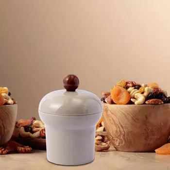 Банка для конфет 0,5 л с крышкой для использования на кухне и в кафе Tea Brown