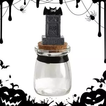 Банка для конфет Yousheng Halloween, маленькая стеклянная банка с крышкой, скульптура летучей мыши, тыква, украшение на Хэллоуин, банка для конфет для кухонного стола E