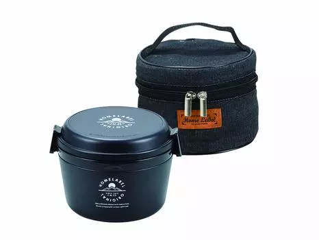 Банка для ланча Donburi Pearl Metal HB-5449, 770, сумка в комплекте, черная, этикетка Home