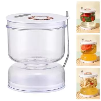 Банка для маринованных огурцов на 27 унций с ситечком, герметичная герметичная крышка, банка для сепаратора сока для маринованных огурцов от песочных часов Regular белый