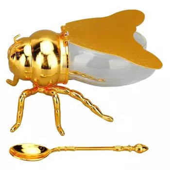 Банка для меда в форме пчелы, изысканная декоративная стеклянная банка для меда, кухонная банка для специй для дома и отеля