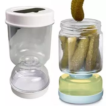 Банка для оливок, пылезащитная крышка, дизайн с двойным отделением, сепаратор жидкости для квашеной капусты, банка для рассола с фильтрующей сеткой, кухонный гаджет белый