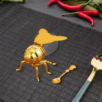 Банка для пчелиного меда, горшок для приправ, сахарница для праздничного домашнего кухонного ужина Argent Tail