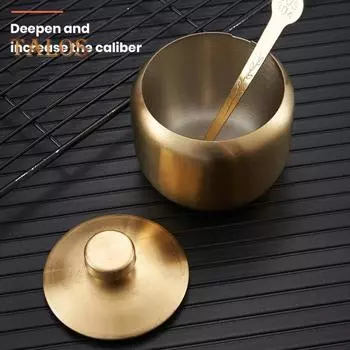 Банка для приправ, контейнер для приправ из нержавеющей стали, влагостойкая банка для хранения соуса с ложкой для дома A