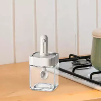 Банка для приправ, кухонные принадлежности для специй, бутылка для консервации с крышкой, многофункциональный горшок для меда серый