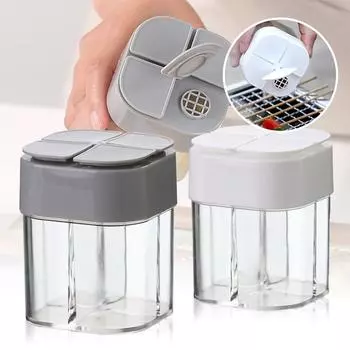 Банка для приправ, квадратный стеклянный контейнер, бутылка для приправ, органайзер для специй, контейнер для приправ для кемпинга, кухонные наборы гаджетов белый