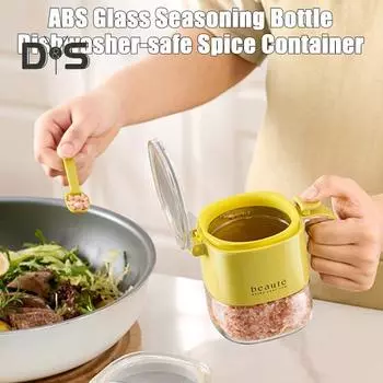 Банка для приправ, стеклянная герметичная бутылка для специй, органайзер с крышкой с кнопкой, влагонепроницаемые пустые контейнеры для специй для кухни белый