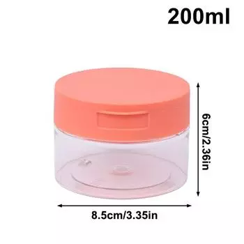 Банка для снятия макияжа 200-350 мл с пинцетом, круглая прозрачная емкость, пустая бутылка, широкое горлышко, откидная крышка, хранение, лосьон 200ml
