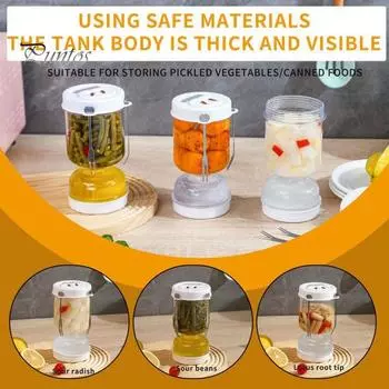 Банка для солений и оливок, пищевая, без BPA, большая емкость, герметичная, органайзер для хранения банок с разделителем для солений и герметичным уплотнением A