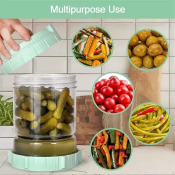 Банка для солений с ситом, откидной контейнер для кимчи 48 унций, герметичный, держатель для оливок в виде песочных часов для зелёный