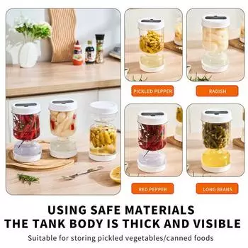 Банка для солений с вилками Разделение сухого и мокрого Контейнер для солений Оливки Огурцы Герметичные крышки Кухонный инструмент для отделения сока 9x9x18cm