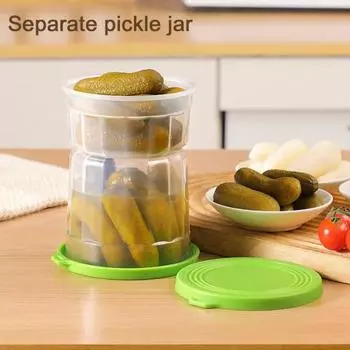 Банка для солений Yousheng Hourglass, разделитель сока для солений, пищевая, без BPA, герметичная, устойчивая к протечкам, банка для хранения солений жёлтый/синий