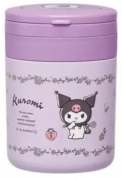 Банка для супа Skater 300 мл со складной ручкой антибактериальная Sanrio Kuromi Flower Retro LJFO3AG Термо/Холод