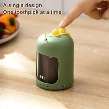 Банка для зубочисток с рисунком динозавра, влагостойкая, TPR, креативный контейнер с одним отверстием для гостиной зелёный