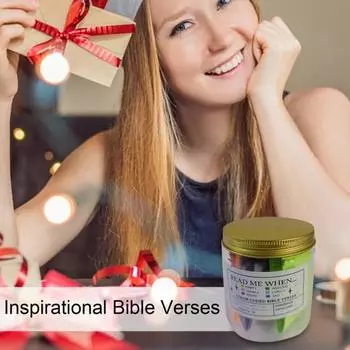 Банка со стихами из Библии Карточки с Священными Писаниями Богатые открытки ручной работы Успокаивающие тревогу эмоциональные карточки со стихами Бутылка с алфавитом