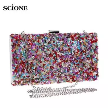 Банкетная женская сумка для ужина, праздничное платье, вечернее платье, сумка-клатч, маленькая квадратная сумка 22cm*8cm*11cm разноцветный
