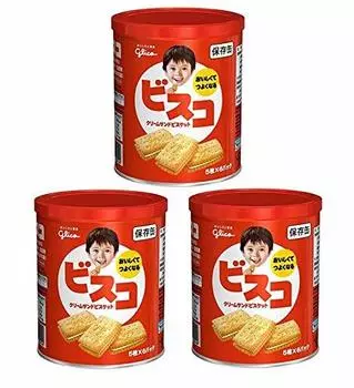 Банки для хранения Ezaki Glico Bisco 30 шт. x 3 банки [Оптовая закупка]