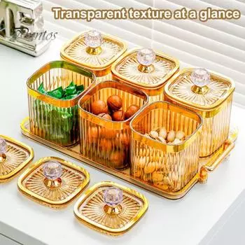 Банки для хранения с герметичной крышкой, пищевые, без BPA, прозрачные, герметичные банки для орехов и специй, контейнеры для хранения продуктов 3Grids белый