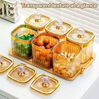 Банки для хранения Yousheng с герметичной крышкой, пищевые, без BPA, прозрачные, герметичные банки для орехов и специй, контейнеры для хранения продуктов 3Grids