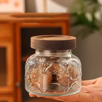 Банки для кофе Винтажная стеклянная банка для хранения в форме подсолнуха Стеклянные герметичные банки для закусок Конфеты Зерна Лекарственные материалы Приправы