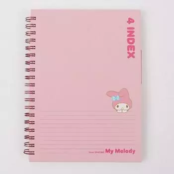 Банкнота Sanrio с символами, 4 деления, на одной кольцевой подкладке ИНДЕКС ПРИМЕЧАНИЕ (приблизительно. 120 листов), Моя мелодия