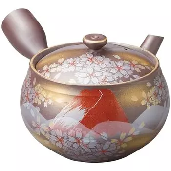 Banko Ware 16635 Чайник Кутани Роспись на 2 персоны, Вместимость: приблизительно. 11,8 жидких унций (350 мл), нет. 2 New Turtle, Red Fuji, сделано в Японии