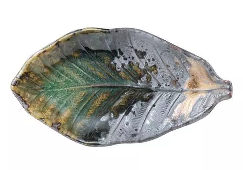 Banko ware Iga Kinsai Magnolia long small plate Long square plate Diameter 16cm Made in Japan 16050 approx.
