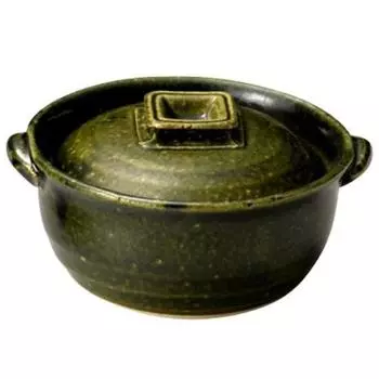 Banko Ware Single Deep Earthen Pot 4 13cm Oribe 11334 No. зелёный