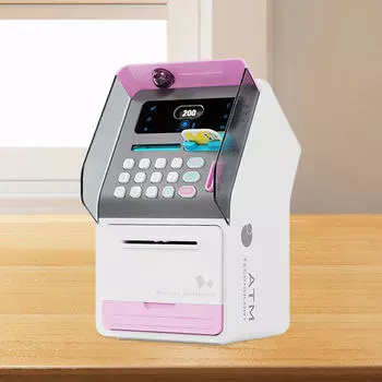 Банкомат Копилка Автоматическая Прокрутка Машина Моделирование Распознавание Лиц Дети Спасение Игрушка розовый
