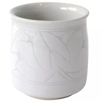 Bankoyaki Aigama Aigama Bankoyaki Чайная чашка большая 210 мл Белый резной лотос Серый лотос Можно мыть в микроволновой печи Сделано в Японии Carve AGM-200006 серый