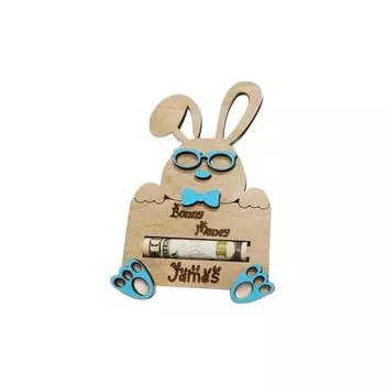 Банку для денег в виде пасхального кролика — уникальная идея для подарка на Пасху One Size синий