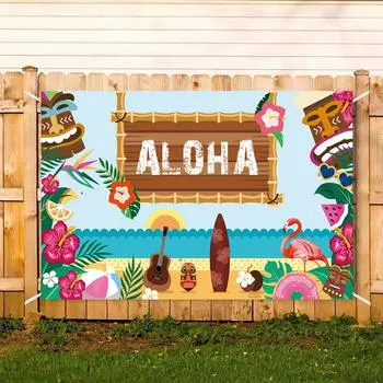 Баннер для вечеринки у бассейна Летняя вечеринка в бассейне Фон Ткань День рождения Пляжный карнавал Украшения Принадлежности для разноцветный