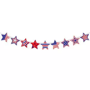Баннер для вечеринки в честь Дня независимости, настенное украшение для праздничного места, язычки для вытягивания One Size