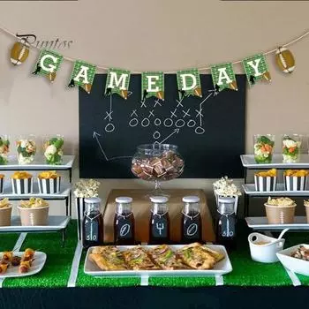 Баннер Флаг Яркие Цвета Дизайн Темы Регби Создать Атмосфера Легко Подвешивание Баннер Украшения Партии