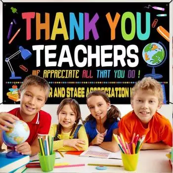 Баннер-фон для Недели признательности учителям. Спасибо учителям и сотрудникам. Украшение фона на День учителя. Декор для классной комнаты, школы, офиса. D