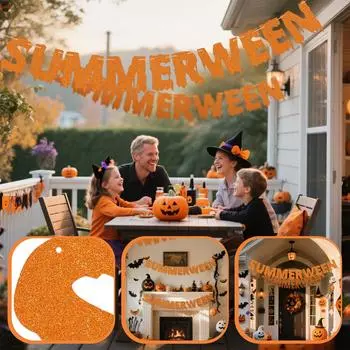 Баннер Летний Хэллоуин, Украшения для летней Хэллоуин-вечеринки, Декор Хэллоуина летом One Size оранжевый