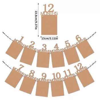 Баннер на день рождения ребенка в первый год Баннер для фото на 12 месяцев Декор для первого дня рождения детей Фоторамка Баннер Гирлянды