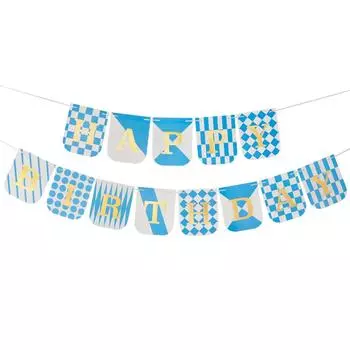 Баннер на день рождения Украшения на день рождения Знак на день рождения Баннер на день рождения для вечеринки по случаю дня рождения Украшения на день рождения синий