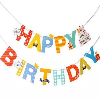 Баннер «С днем рождения» Украшения на день рождения Украшения на день рождения Баннер на день рождения для вечеринки по случаю дня рождения