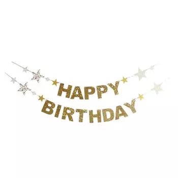 Баннер с днем рождения Украшения на день рождения для вечеринки по случаю дня рождения Украшения на день рождения Знак с днем рождения чёрный
