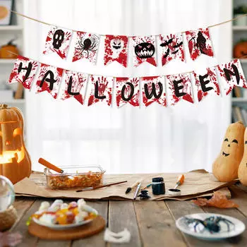 Баннеры для Хэллоуина, украшения, украшения, настенные бумажные флаги для привидений