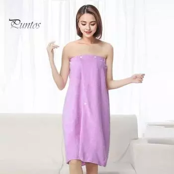 Банное платье из микрофибры, быстро впитывающее, быстросохнущее, противоскользящее, с регулируемой грудью, без рукавов, с застежкой на кнопки, свободная одежда для пляжа, спа, бассейна, банный халат темно-фиолетового