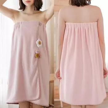 Банное платье с подвеской в виде яйца-пашот, быстросохнущий, удобный, стильный, зимний, ночной, хлопковый, для сна, халат, товары для дома розовый
