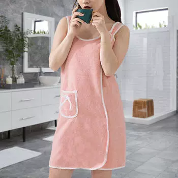 Банное полотенце для женщин, полотенце для душа, халат 135x80 см, быстросохнущее, для спортзала Pink